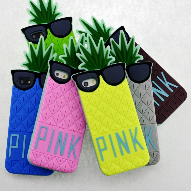 pink維多利亞的秘密菠蘿iphone6矽膠套4.7寸卡通5s手機殼4S外殼潮批發・進口・工廠・代買・代購