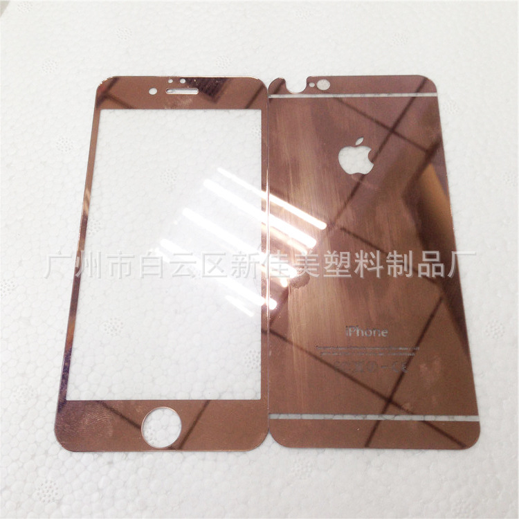 現貨iPhone6s玫瑰金貼膜電鍍鏡子膜鏡麵9H鋼化膜6s前後玻璃防爆膜批發・進口・工廠・代買・代購