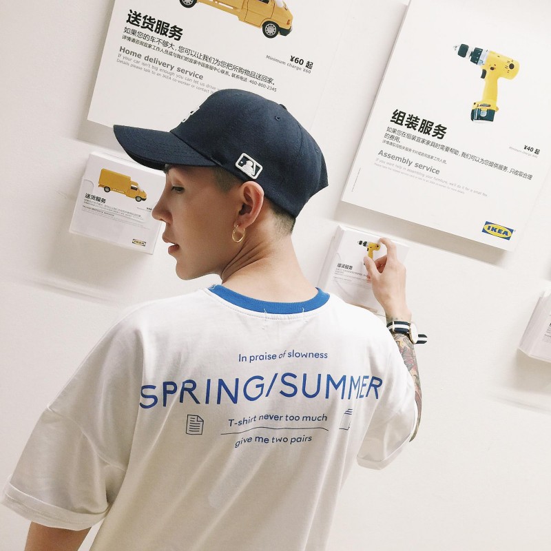 韓國東大門代購ulzzang男裝夏款撞色字母簡單寬松短袖T恤青年潮流工廠,批發,進口,代購