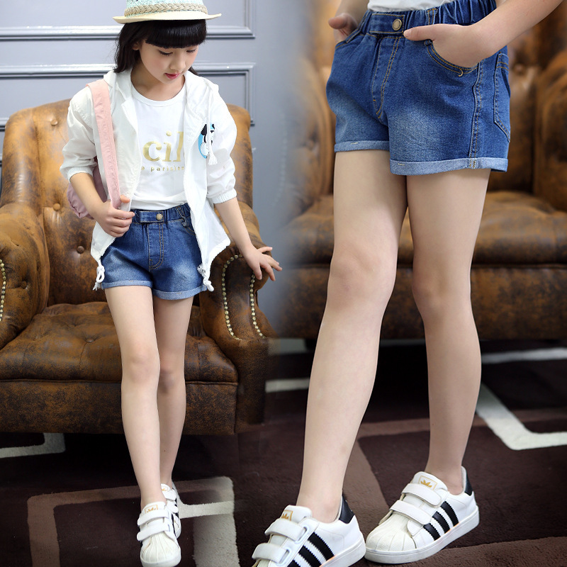 韓國童裝正品代購2016夏款男女童兒童百搭牛仔短褲翻邊時尚短褲工廠,批發,進口,代購
