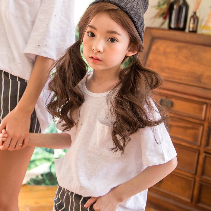 韓國進口正品童裝代購批發 2016夏女童母女純色寬松T恤親子裝0404工廠,批發,進口,代購