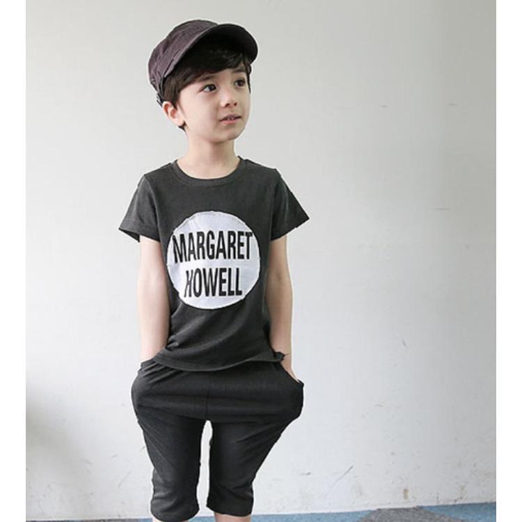 代購 韓國童裝正品2015夏款兒童進口字母男童短袖套裝5-15 0311批發・進口・工廠・代買・代購