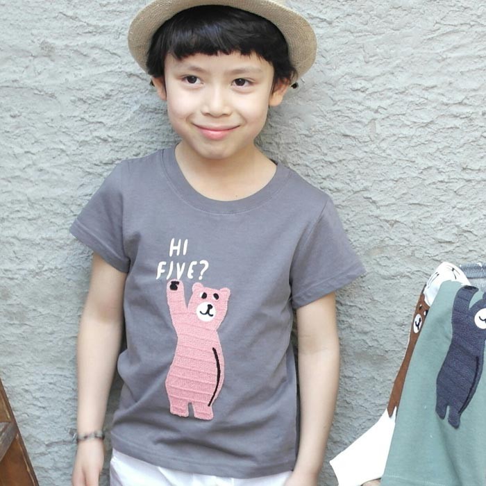 韓國進口正品童裝代購批發 2016夏男童中小童短袖修身小熊T恤0421工廠,批發,進口,代購