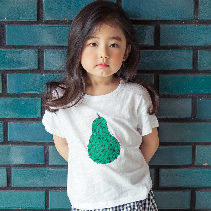 韓國進口正品童裝代購批發 2016夏女童短袖水果圖案休閒T恤0507工廠,批發,進口,代購