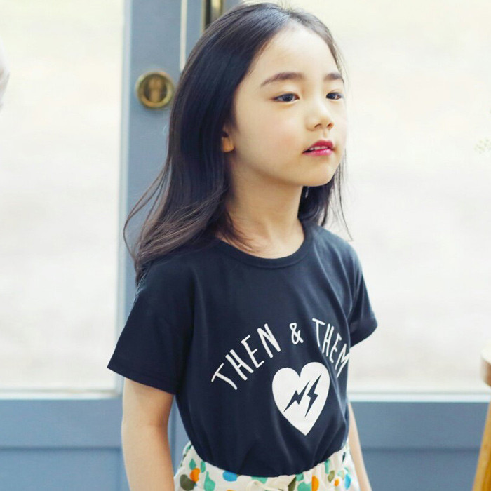 韓國進口正品童裝代購批發 2016夏女童愛心字母寬松短袖T恤0527工廠,批發,進口,代購