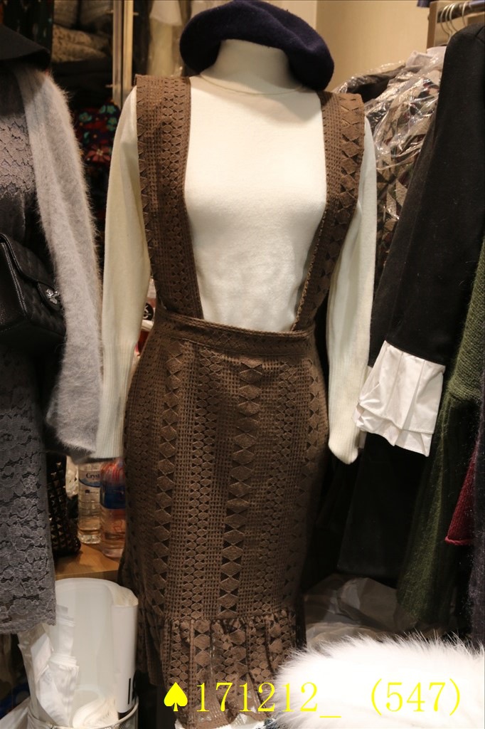 2015冬裝新款韓國代購東大門女裝正品批發高腰森女蕾絲包臀背帶裙工廠,批發,進口,代購
