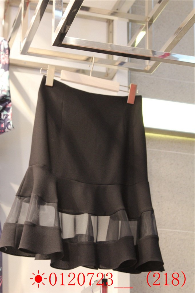2015夏裝新款韓國代購東大門女裝正品批發純色荷葉邊網紗半身裙女工廠,批發,進口,代購