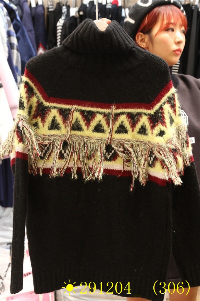 2015冬裝新款韓國代購東大門女裝正品批發高領流蘇加厚長袖毛衣工廠,批發,進口,代購