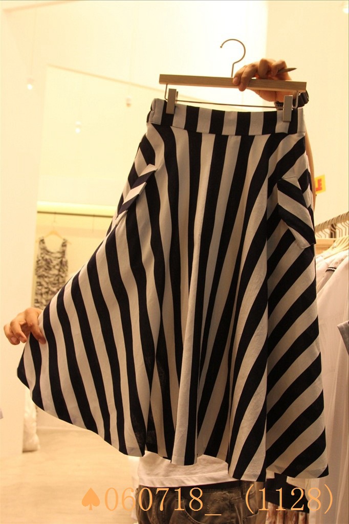 2015夏裝新款韓國代購東大門女裝正品批發女式條紋半身裙A字裙工廠,批發,進口,代購