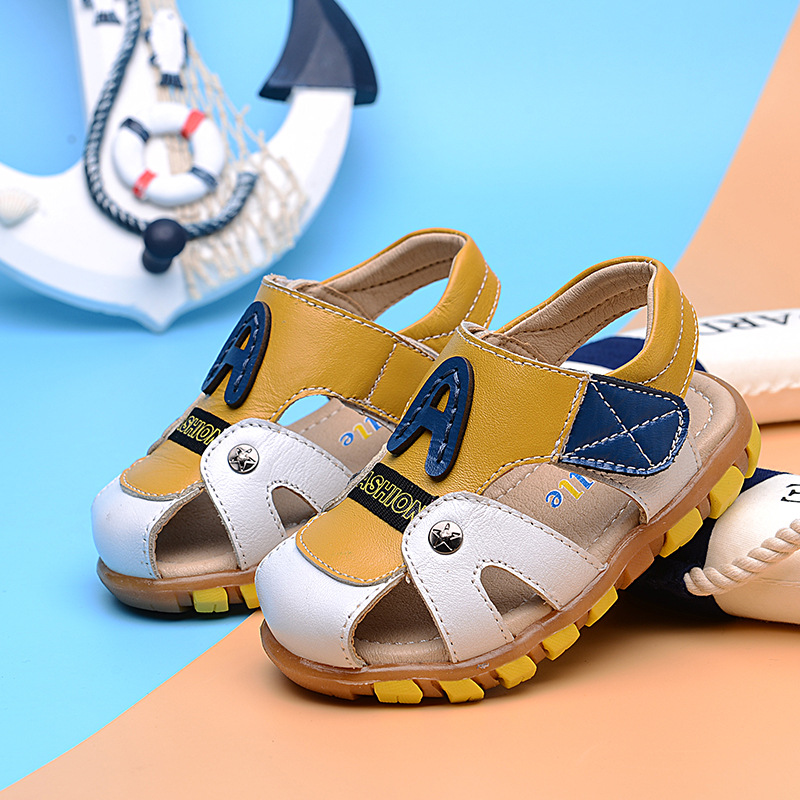 2016夏季新款兒童涼鞋包頭護腳中小童沙灘鞋真皮童鞋一件代發直銷工廠,批發,進口,代購
