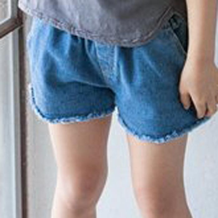 韓國進口正品童裝代購批發 2016夏女童母女毛邊牛仔短褲親子0523工廠,批發,進口,代購