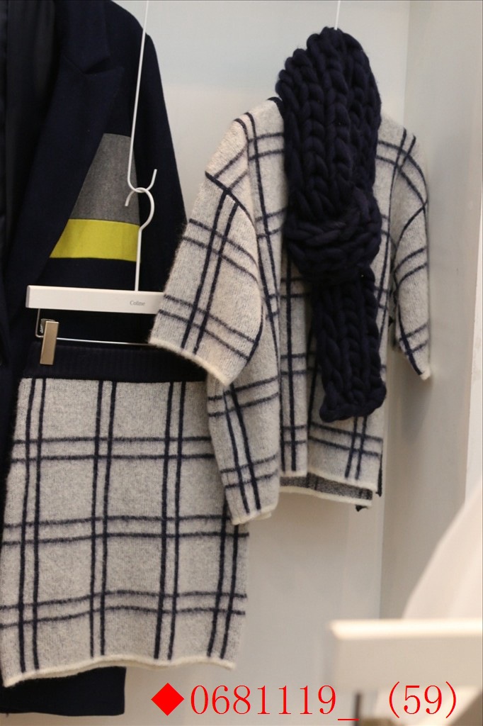 2015冬新款韓國代購東大門女裝正品批發圓領格子針織毛衣包臀套裝工廠,批發,進口,代購