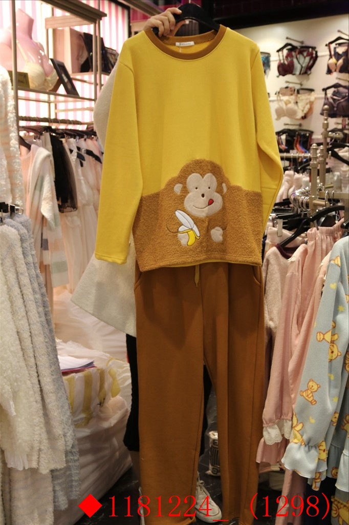 2015韓國代購東大門女裝正品批發加絨加厚卡通猴子睡衣套裝傢居服工廠,批發,進口,代購