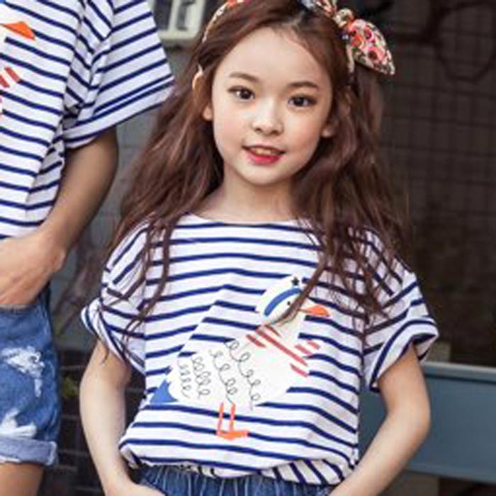 韓國進口正品童裝代購批發 2016夏女童母女寬松條紋T恤親子裝0519工廠,批發,進口,代購