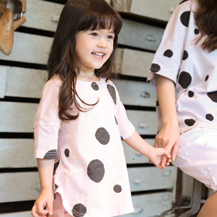 韓國進口正品童裝代購批發 2016夏女童母女寬松短袖T恤親子裝0427工廠,批發,進口,代購