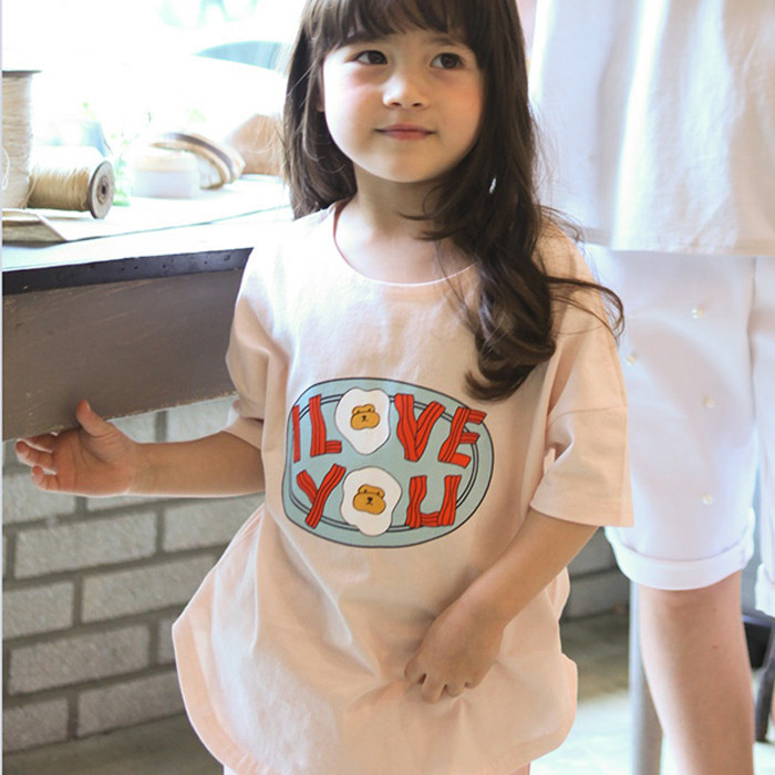 韓國進口正品童裝代購批發 2016夏女童母女休閒短袖T恤親子裝0427工廠,批發,進口,代購