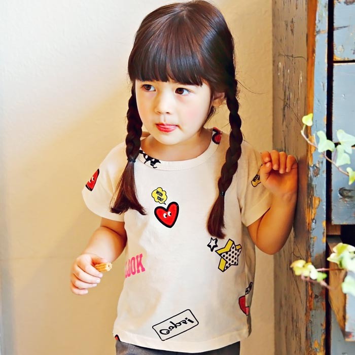 韓國進口正品童裝代購批發 2016夏女童母女愛心短袖T恤親子裝0410工廠,批發,進口,代購