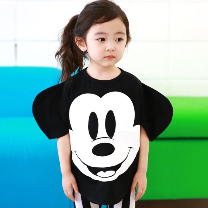 韓國進口正品童裝代購批發 2016夏女童母女卡通米奇T恤親子裝0410工廠,批發,進口,代購