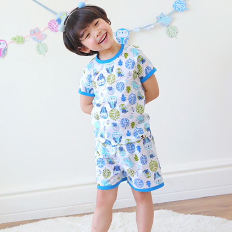 韓國進口男女兒童puco2015夏季新款純棉代購正品5分傢居服內衣套工廠,批發,進口,代購