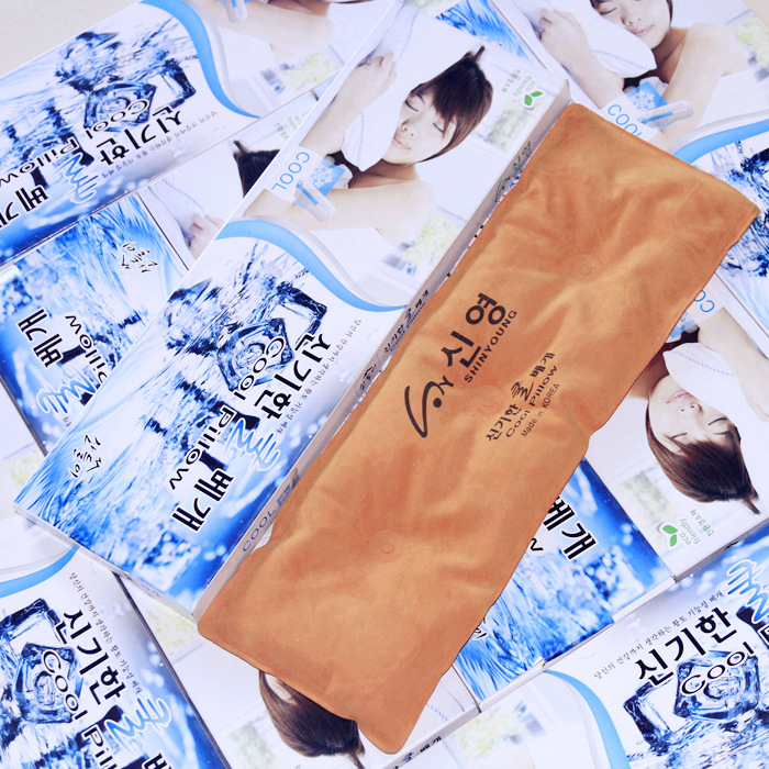 正品韓國夏季冰枕頭冰墊 物理降溫純黃土成分 成人兒童適用批發・進口・工廠・代買・代購