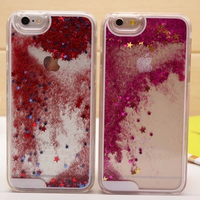iphone6液體流沙手機殼iPhone5s 星星流沙保護套plus流動液體外殼工廠,批發,進口,代購