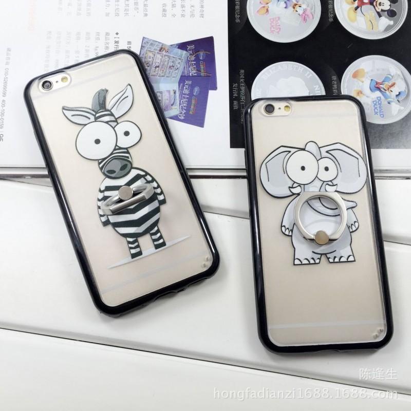 創意iphone6plus糖蘋果TPU矽膠動物支架kt手機殼保護套5s斑馬外殼工廠,批發,進口,代購