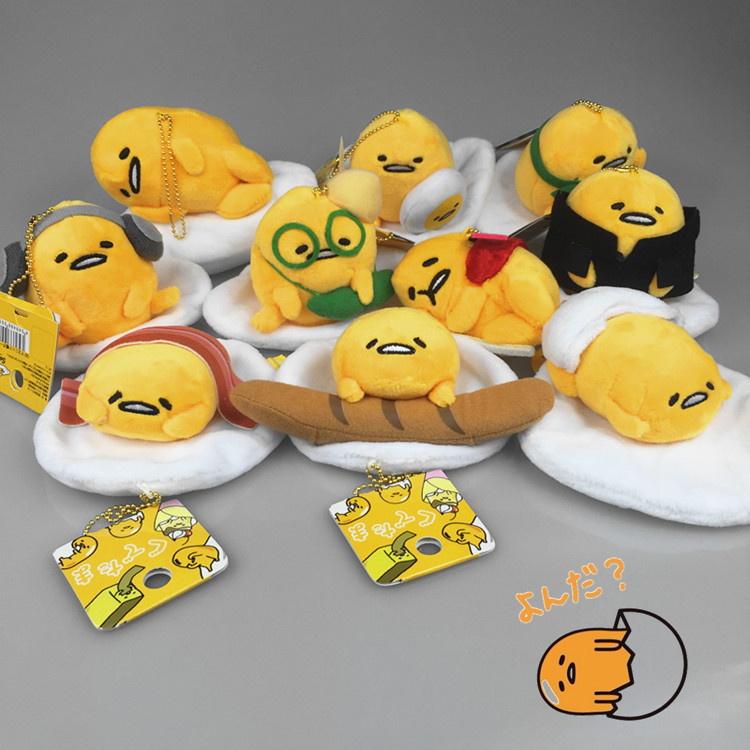 日本三麗鷗 gudetama 懶懶蛋 蛋黃哥 蛋黃君手機毛絨公仔小掛件工廠,批發,進口,代購