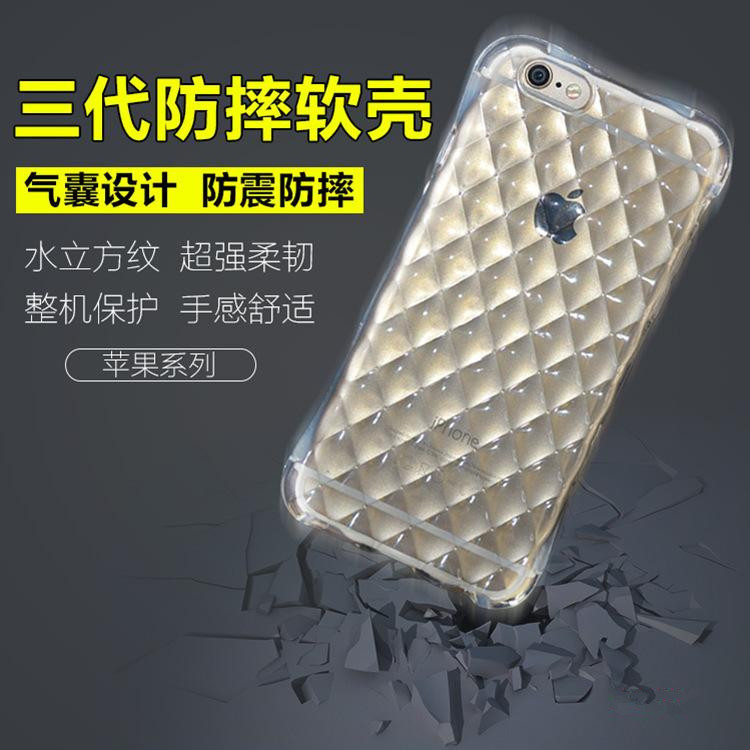 Iphone6 plus氣囊防摔殼三代TPU保護套蘋果小羊皮3D水晶紋手機殼工廠,批發,進口,代購