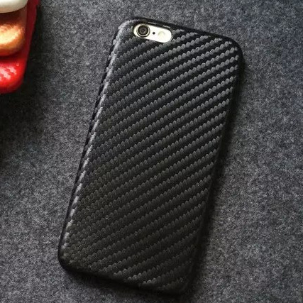 仿碳纖維手機殼 iPhone6s plus皮質保護殼 PU仿皮軟膠套 批發批發・進口・工廠・代買・代購