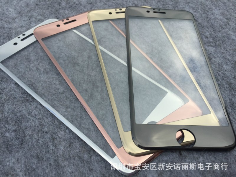 iPhone6 碳纖維全包電鍍3D曲麵玻璃膜 防碎邊蘋果手機膜新品上市工廠,批發,進口,代購