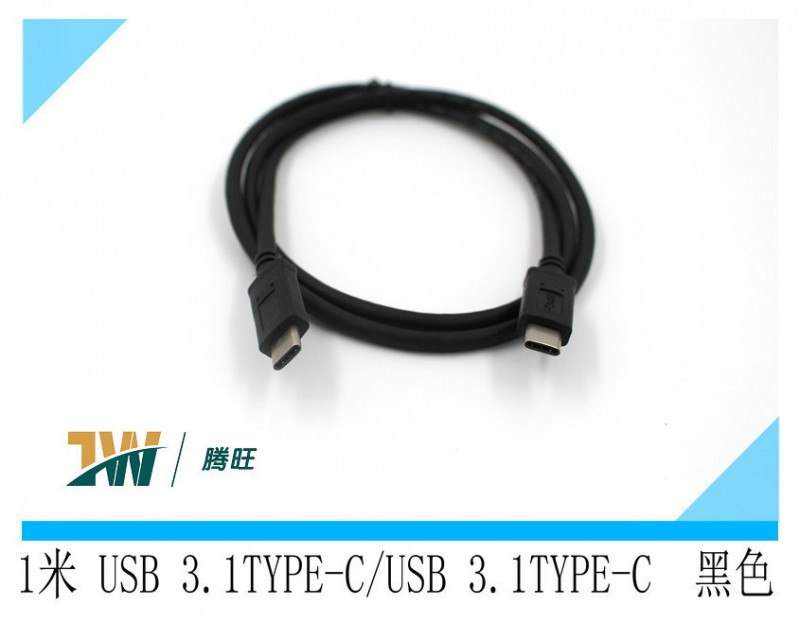 廠傢直銷 1米 3.1USB線  USB 3.1TYPE-C/USB 3.1TYPE-C  黑色批發・進口・工廠・代買・代購