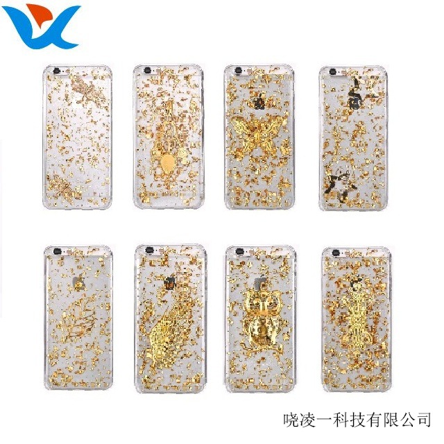 外貿新款鑲金系列iphone6手機殼矽膠金箔軟殼6S Plus保護套工廠,批發,進口,代購