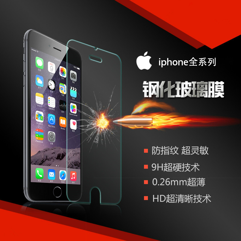 蘋果5SE鋼化膜iphone6S鋼化玻璃膜iphone6 plus防藍光絲印鋼化膜批發・進口・工廠・代買・代購