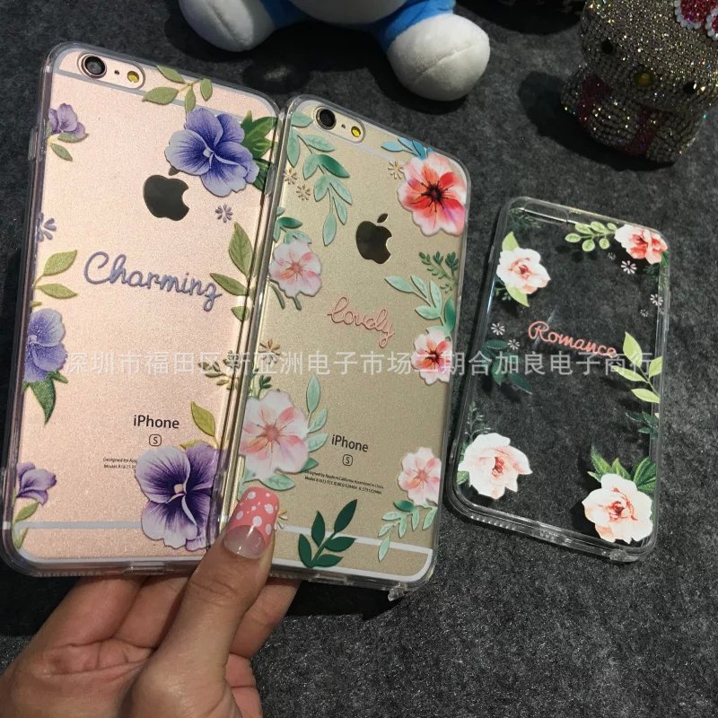 歐美手繪復古花iPhon6S手機軟殼 蘋果5S保護套 6Plus唯美全包工廠,批發,進口,代購