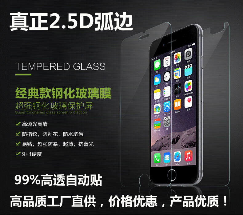 蘋果iphone6/6S 4.7 plus鋼化玻璃膜5.5 puls手機屏防爆保護貼膜工廠,批發,進口,代購