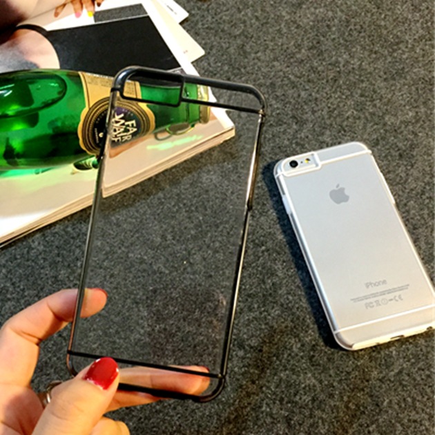 新款 港風iPhone6/6S手機殼 蘋果5/5S線條簡約透明亞克力矽膠批發工廠,批發,進口,代購