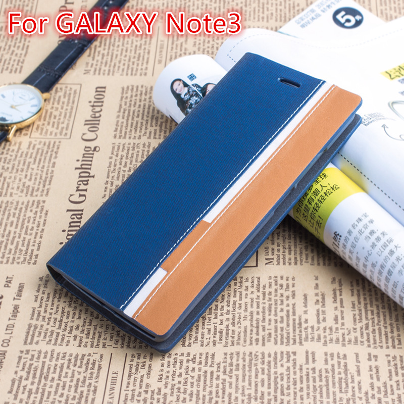 現貨 GALAXY Note3 撞色皮套 N9000 插卡支架 拼色手機保護套批發・進口・工廠・代買・代購