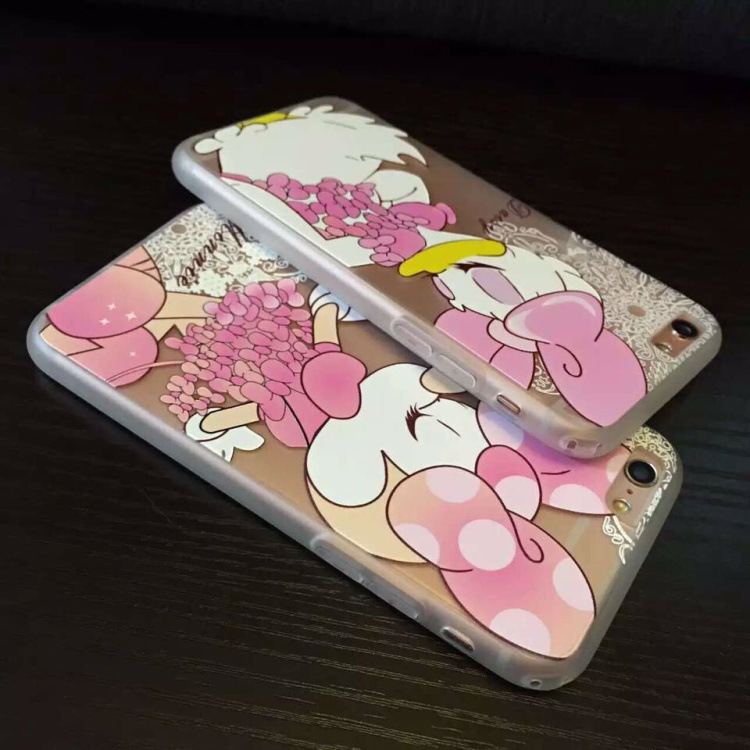 粉色米妮黛西浮雕 蘋果iphone6閨蜜手機殼6s plus保護套SE/5S殼女工廠,批發,進口,代購