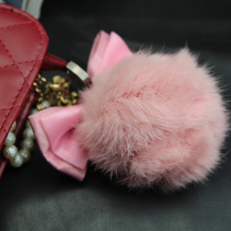 韓國超大糖果色兔毛毛球珍珠車掛 毛絨球球包包掛件鑰匙扣混批工廠,批發,進口,代購