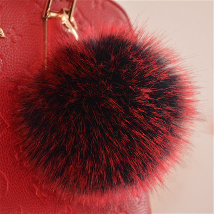 鑰匙扣汽車毛球球掛件包包掛件韓國毛絨時尚鑰匙包仿狐貍毛毛球工廠,批發,進口,代購