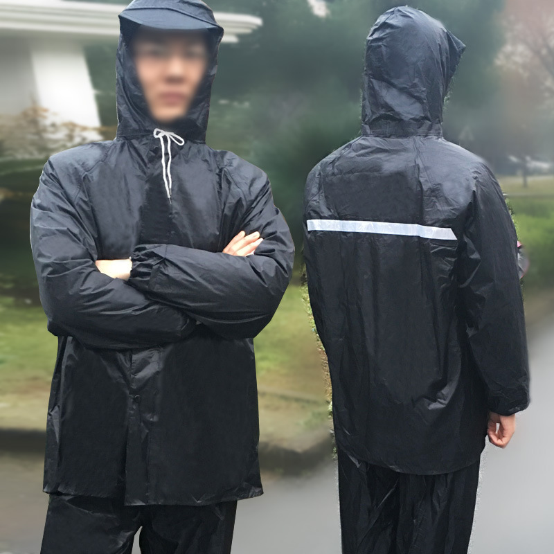 反光條透氣滌綸戶外成人勞保雨衣 摩托車分體式套裝雨衣 一件代發工廠,批發,進口,代購