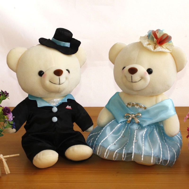 毛絨玩具情侶婚紗熊 創意公仔新婚壓床娃娃一對情人節禮物批發工廠,批發,進口,代購