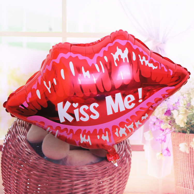 紅嘴唇氣球Kiss Me大嘴巴表白鋁膜氣球情人節結婚慶典晚會佈置批發・進口・工廠・代買・代購