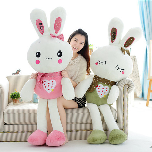 新款毛絨兔子公仔佈娃娃 兔兔手辦 來圖禮品定製 兒童情人節禮物批發・進口・工廠・代買・代購