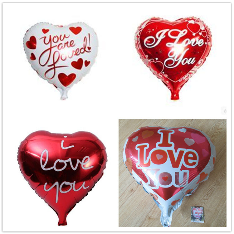 18寸鋁膜氣球 情人節氣婚慶氣球 LOVE心形印花鋁膜氣球 結婚裝飾工廠,批發,進口,代購