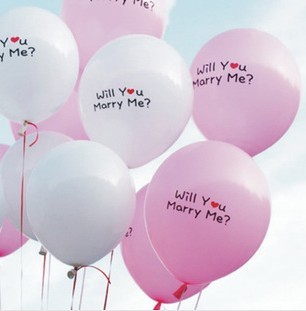 MARRY ME氣球12寸3.2g  婚慶裝飾特厚江蘇凱悅情人節圓形印花氣球工廠,批發,進口,代購