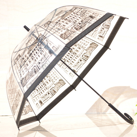 淘寶熱款英倫建築物透明傘斑馬紋 阿波羅拱形傘自動晴雨傘 可定做批發・進口・工廠・代買・代購