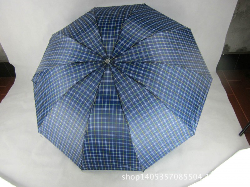 廠傢直銷雨傘加大65cm10骨格子傘三折雨傘批發批發・進口・工廠・代買・代購