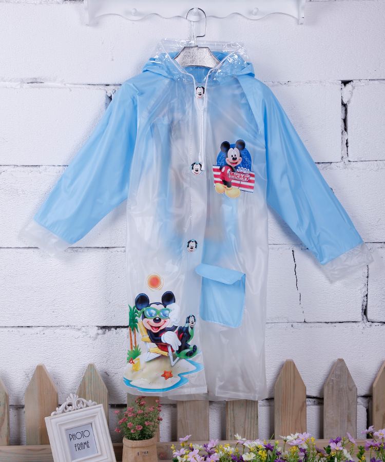 藍色米老鼠防寒雨衣兒童雨衣樣板 韓版公仔長款雨衣時尚女雨衣批發・進口・工廠・代買・代購