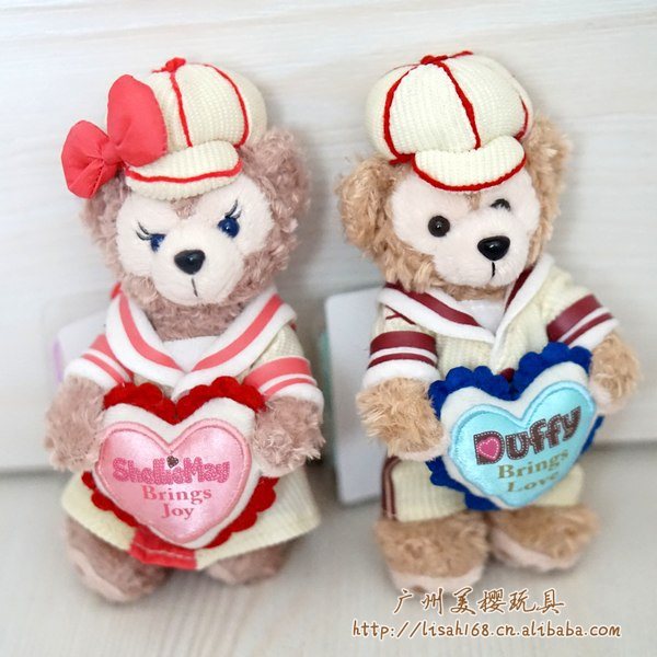 達菲熊 Duffy bear 雪莉玫情人節毛絨公仔別針胸針掛件工廠,批發,進口,代購